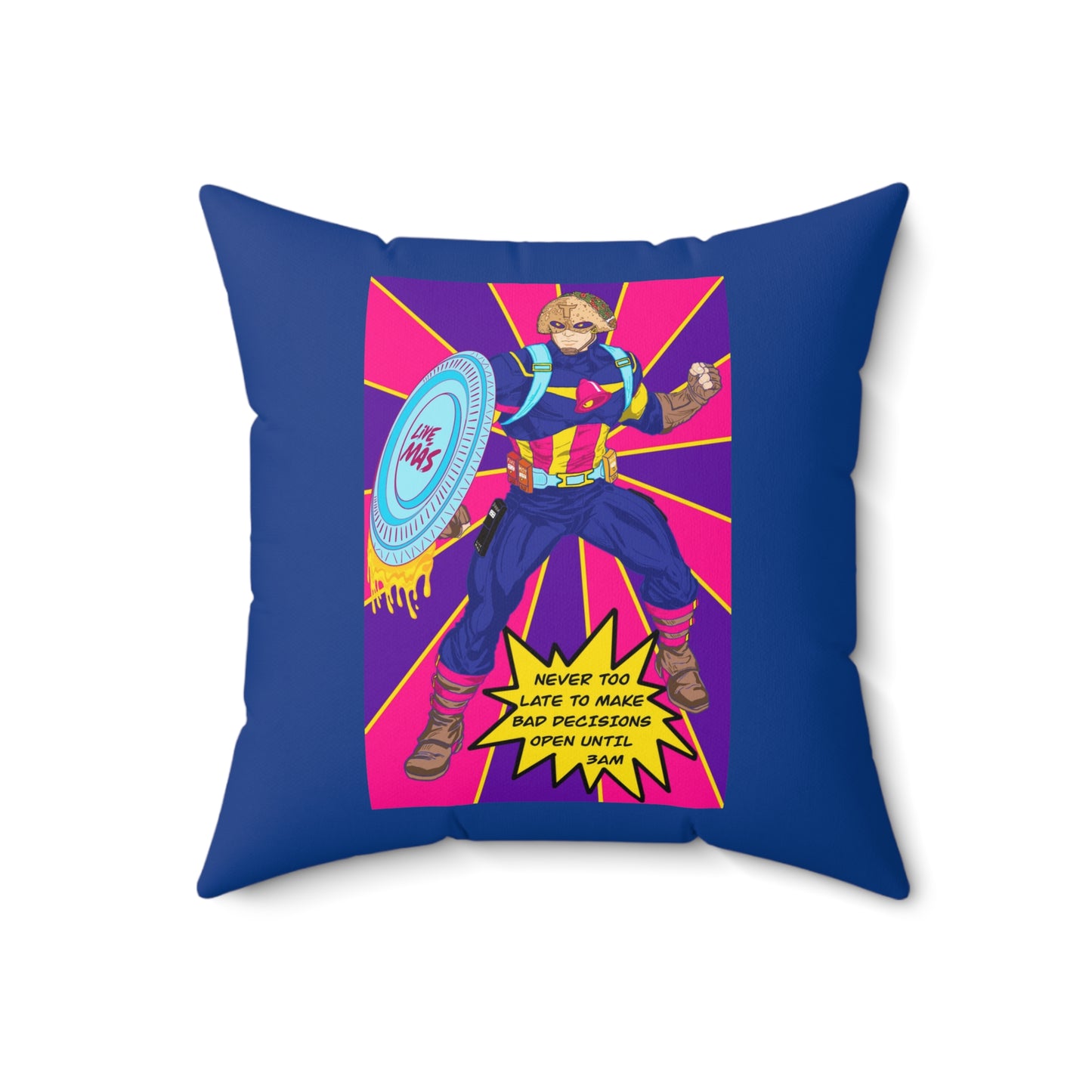 Captain Taco - Spun Polyester Square Pillow