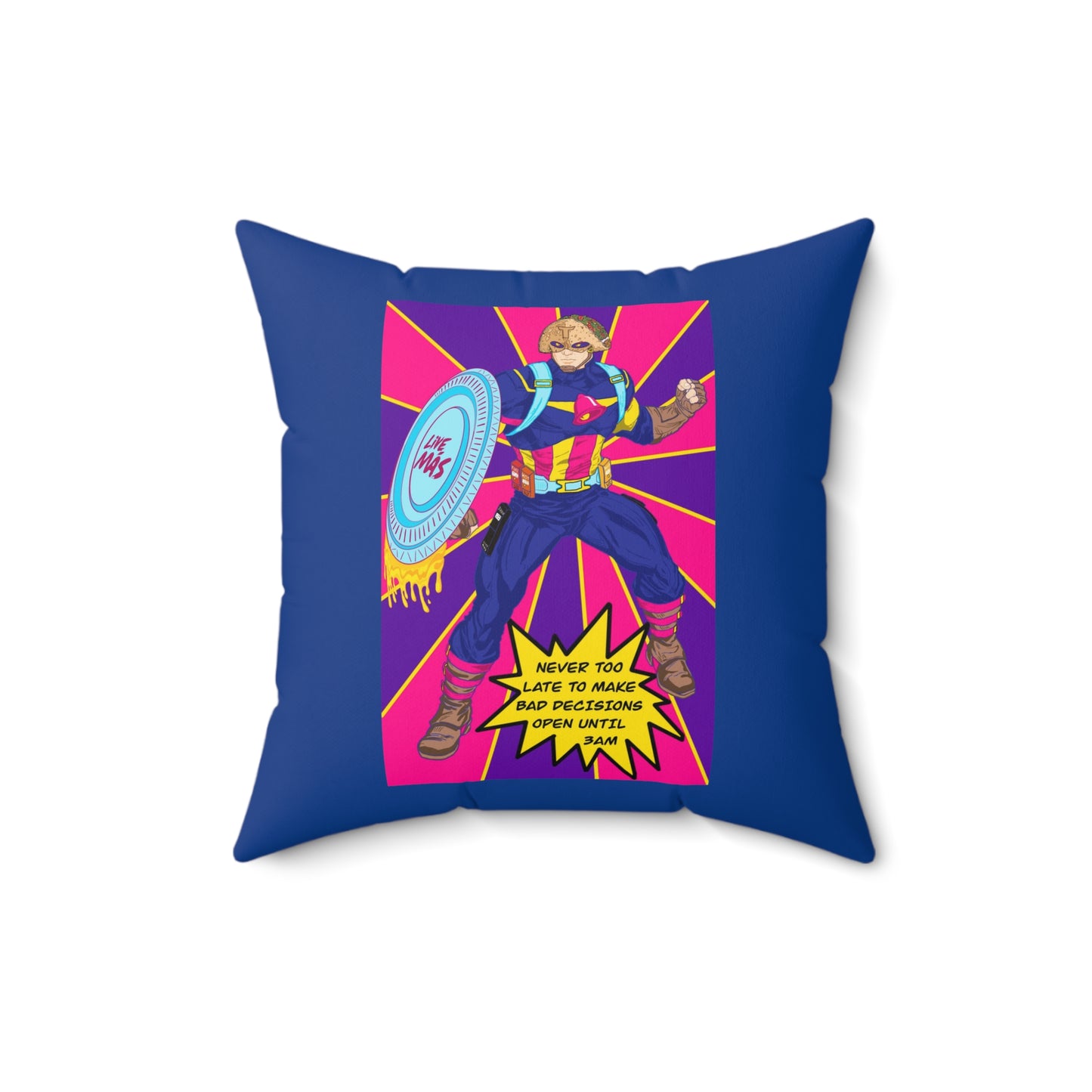 Captain Taco - Spun Polyester Square Pillow