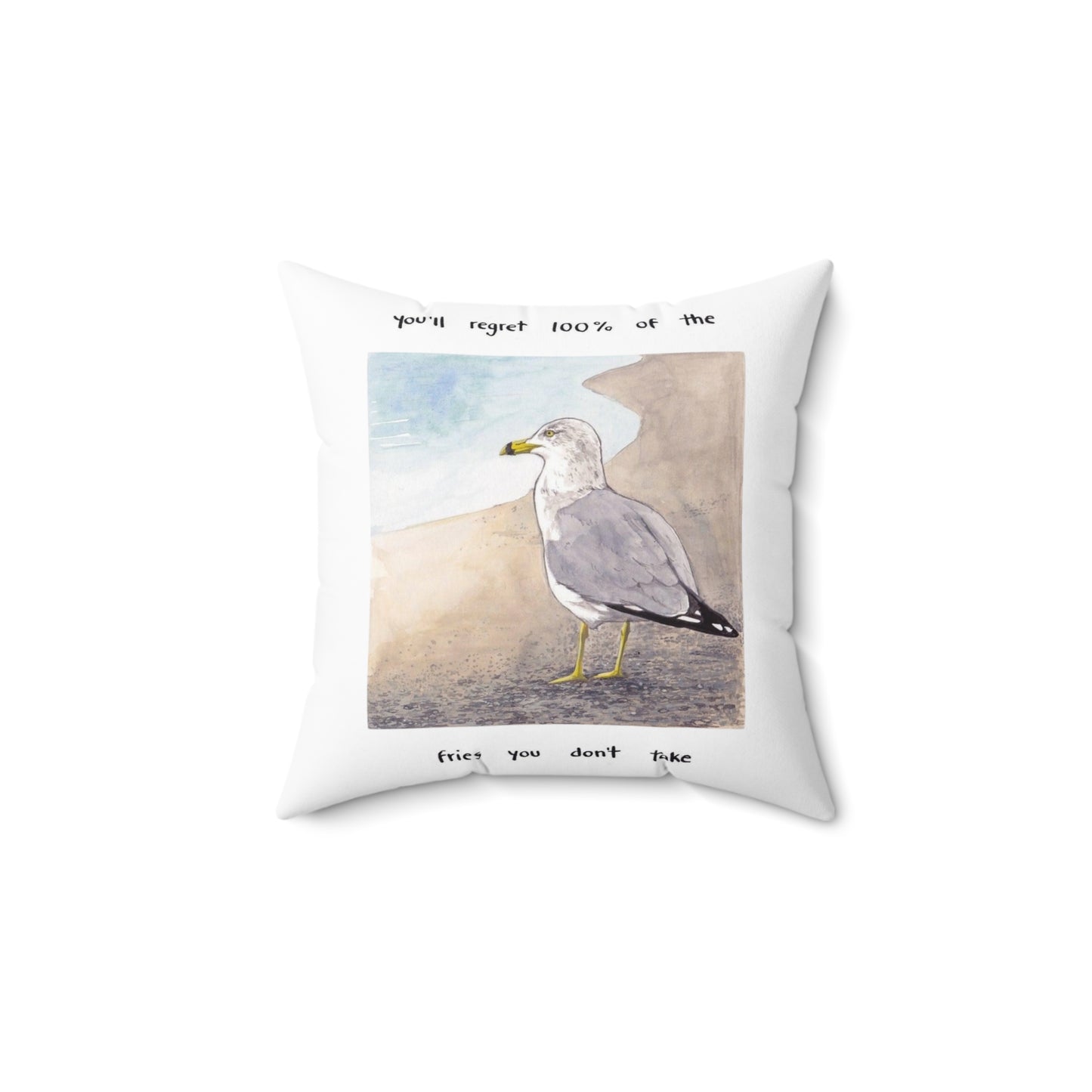 Seagull of Regret - Spun Polyester Square Pillow