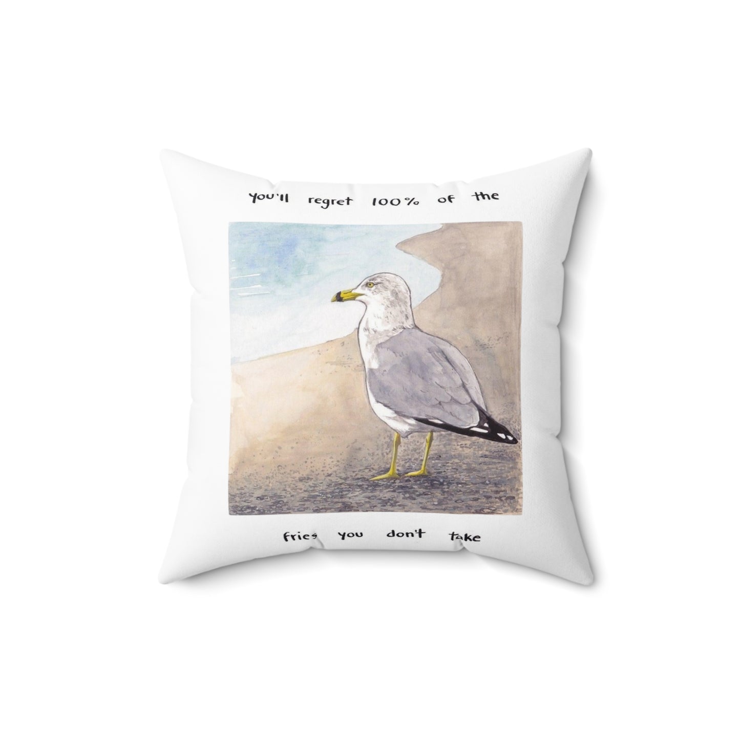 Seagull of Regret - Spun Polyester Square Pillow