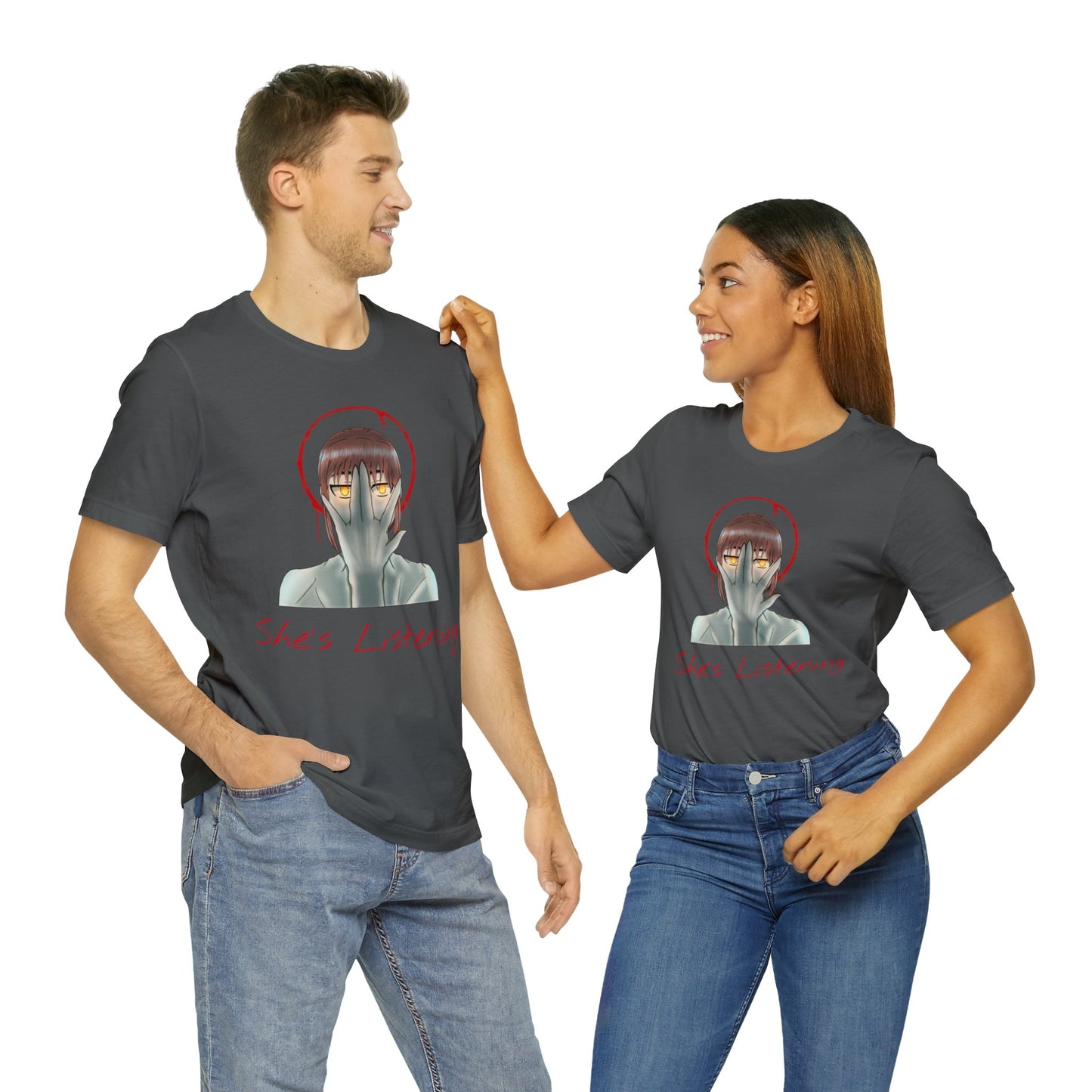 She’s Listening - Unisex Jersey Short Sleeve Tee