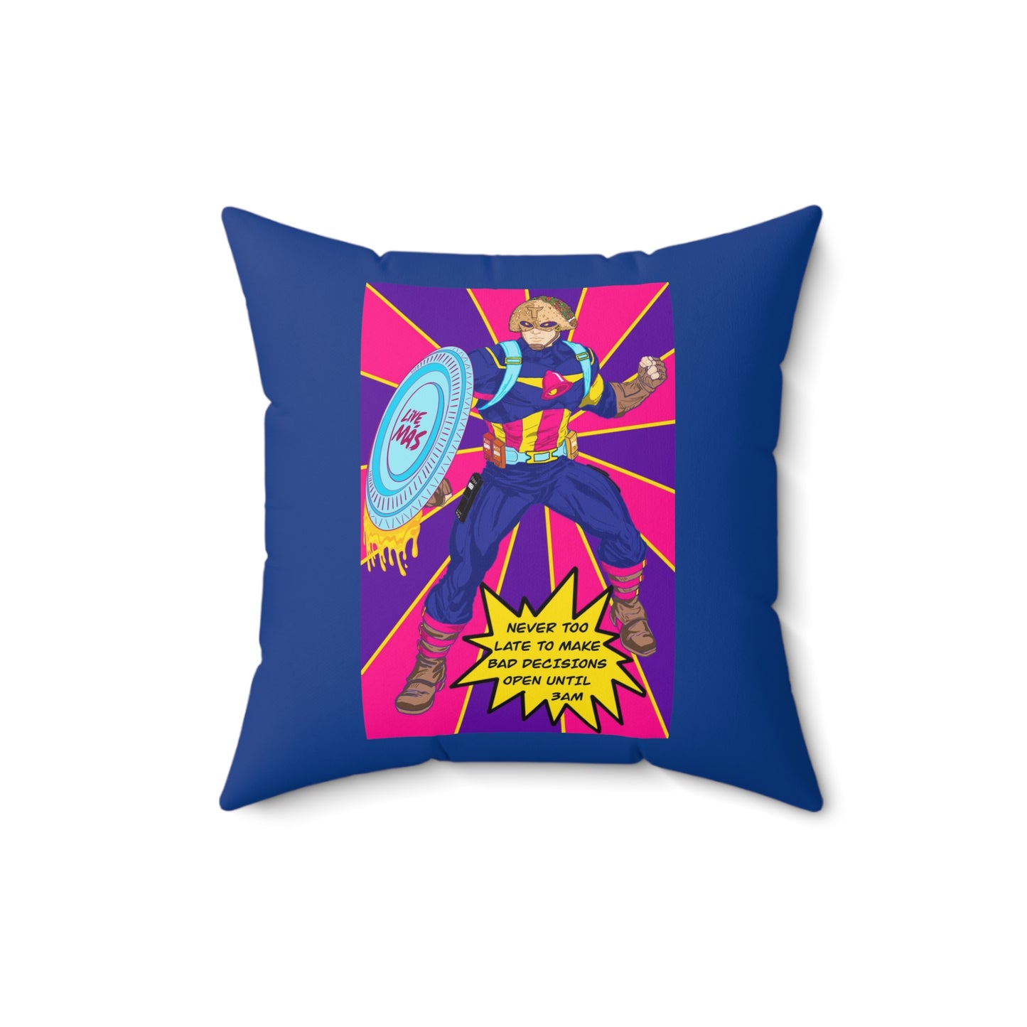 Captain Taco - Spun Polyester Square Pillow