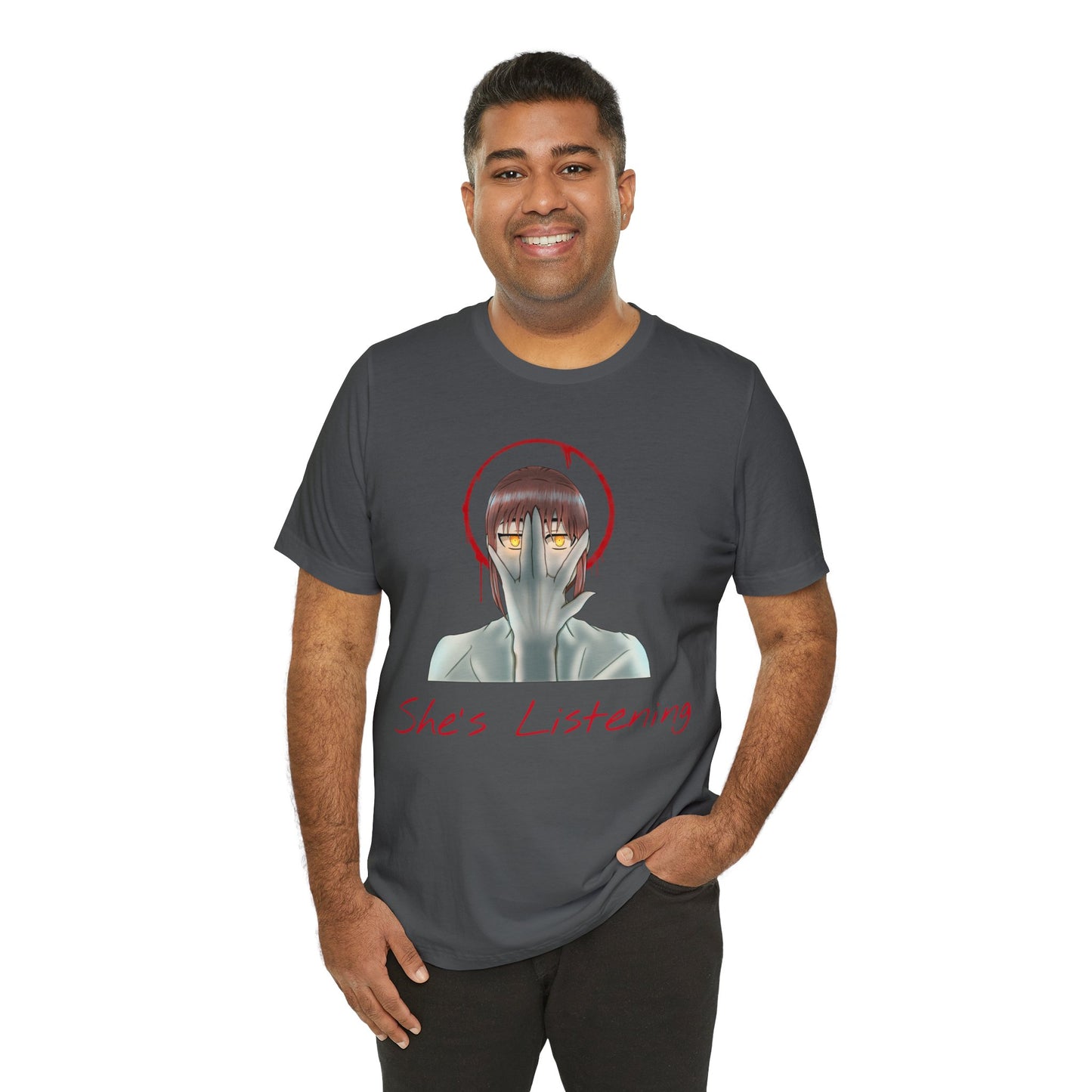 She’s Listening - Unisex Jersey Short Sleeve Tee