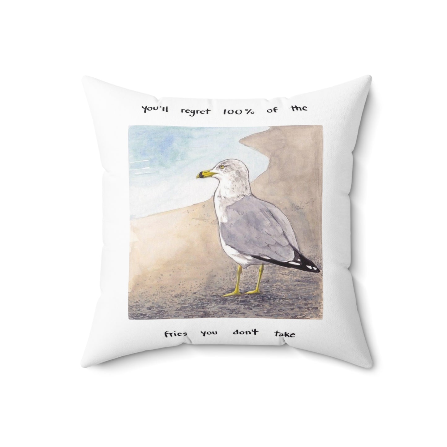 Seagull of Regret - Spun Polyester Square Pillow