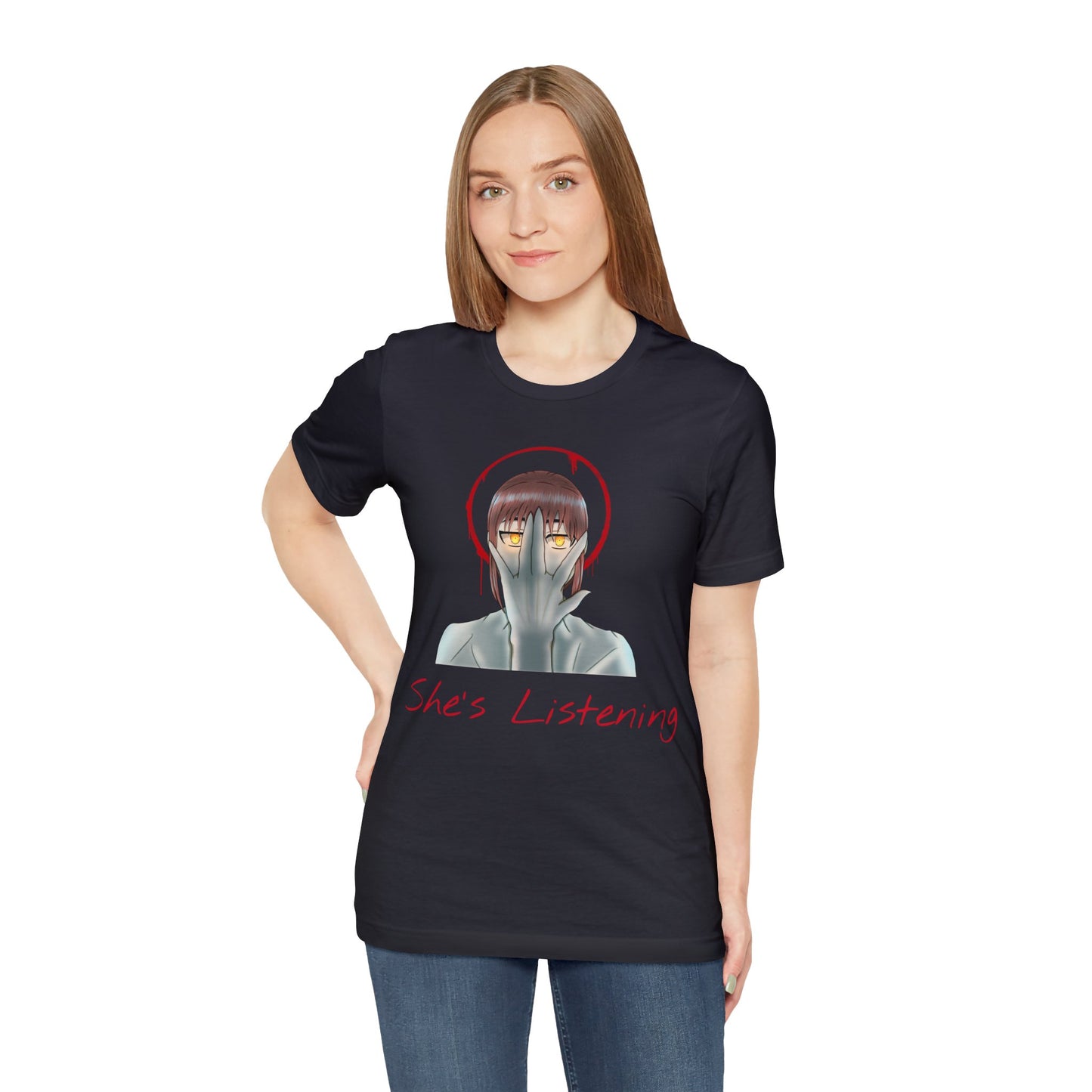 She’s Listening - Unisex Jersey Short Sleeve Tee