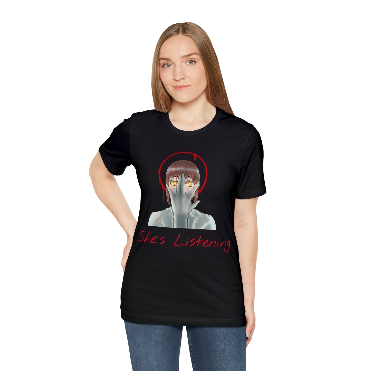 She’s Listening - Unisex Jersey Short Sleeve Tee