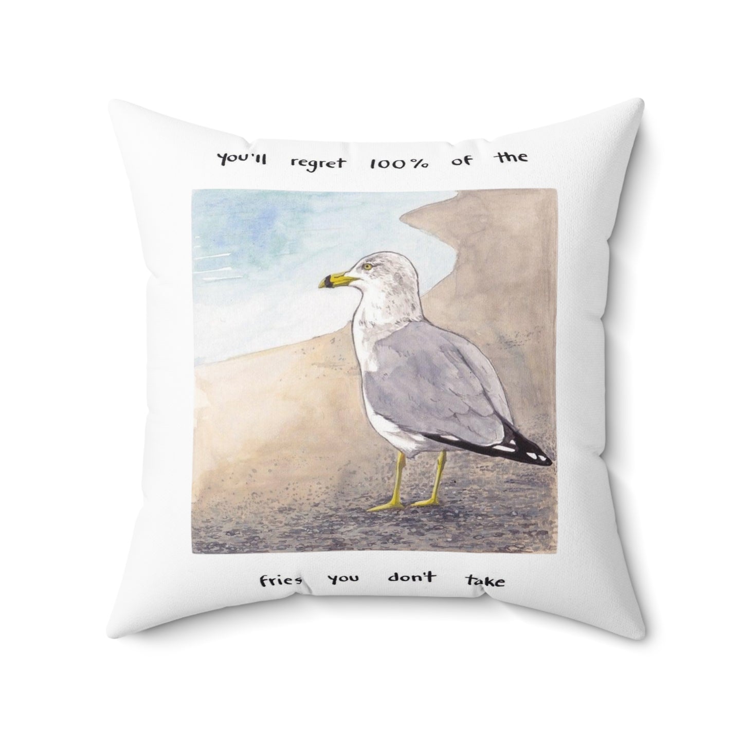 Seagull of Regret - Spun Polyester Square Pillow