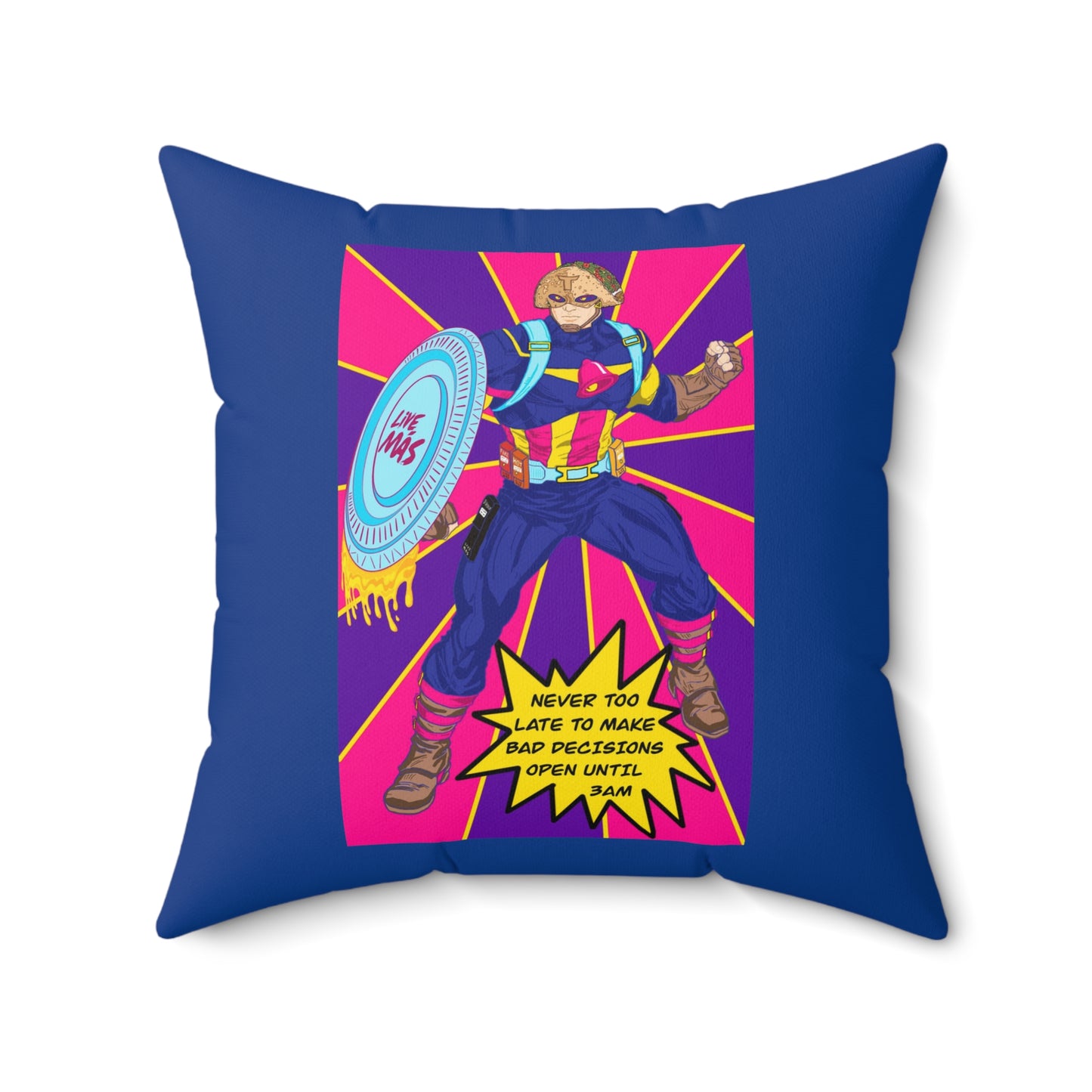 Captain Taco - Spun Polyester Square Pillow